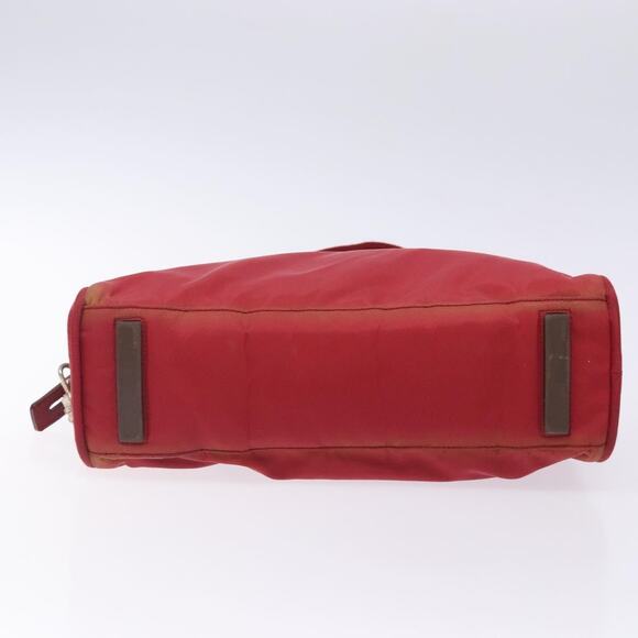 PRADA Hand Bag Nylon Red Silver - Picture 9 of 13